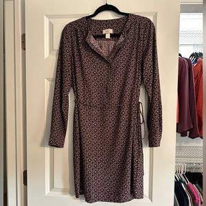 LOFT Purple Long Sleeve Dress NWOT